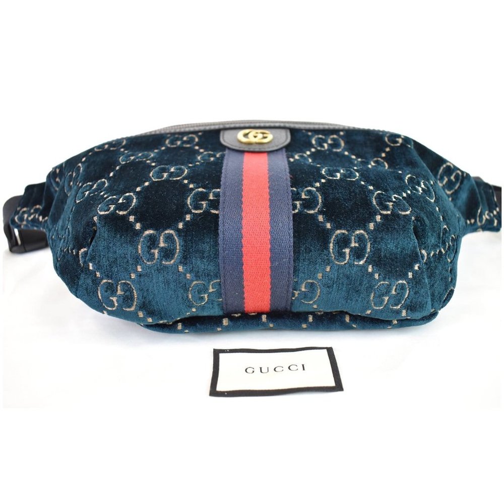 GUCCI GG Monogram Velvet Belt Leather Bumbag - Picture 9 of 12